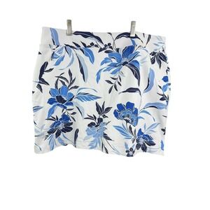 Tommy Bahama Skort Womens Medium White Blue Floral IslandZone Pull On Golf